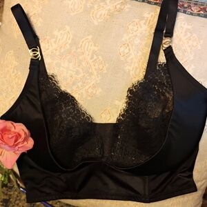 Victoria Secret Black Lace Corset Style Womens Bra